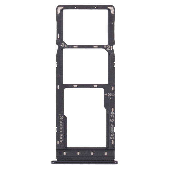 For Infinix Zero 8 X687 SIM Card Tray + SIM Card Tray + Micro SD Card Tray (Black)