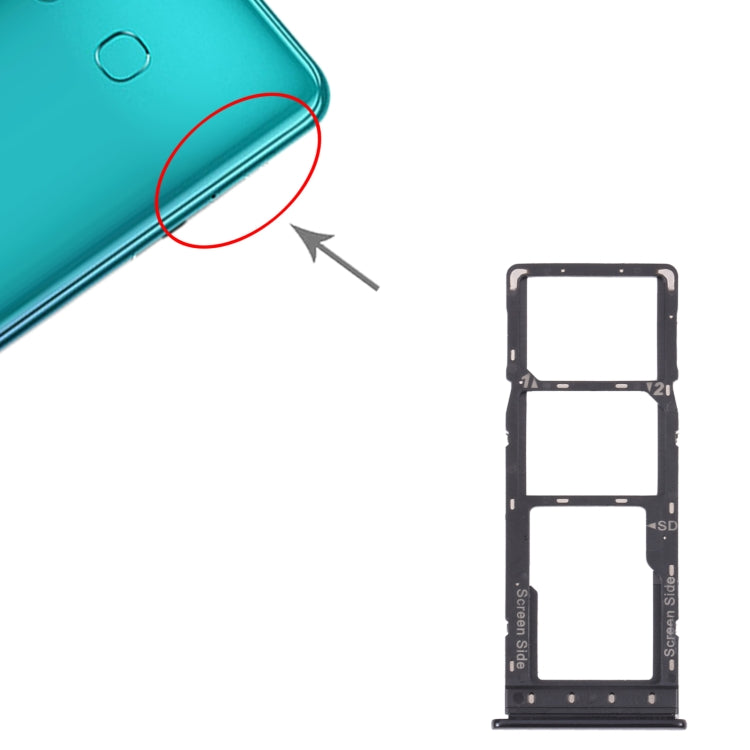 For Infinix Zero 8i X687B SIM Card Tray + SIM Card Tray + Micro SD Card Tray (Black) - Card Tray by buy2fix | Online Shopping UK | buy2fix