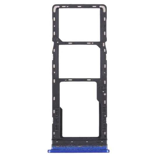 Plateau de carte SIM + plateau de carte SIM + plateau de carte Micro SD pour Tecno Spark 4 Lite KC8S (bleu)