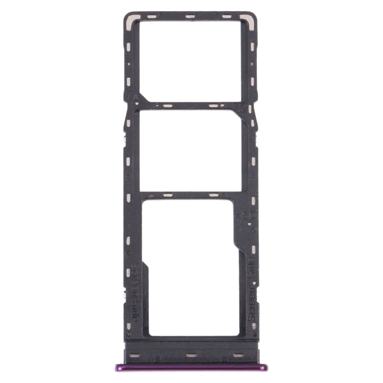 For Tecno Spark 4 Lite KC8S SIM Card Tray + SIM Card Tray + Micro SD Card Tray (Purple) - Card Tray by buy2fix | Online Shopping UK | buy2fix