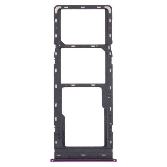Plateau de carte SIM + plateau de carte SIM + plateau de carte Micro SD pour Tecno Spark 4 Lite KC8S (violet)