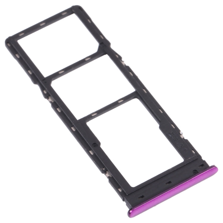 For Tecno Spark 4 Lite KC8S SIM Card Tray + SIM Card Tray + Micro SD Card Tray (Purple) - Card Tray by buy2fix | Online Shopping UK | buy2fix