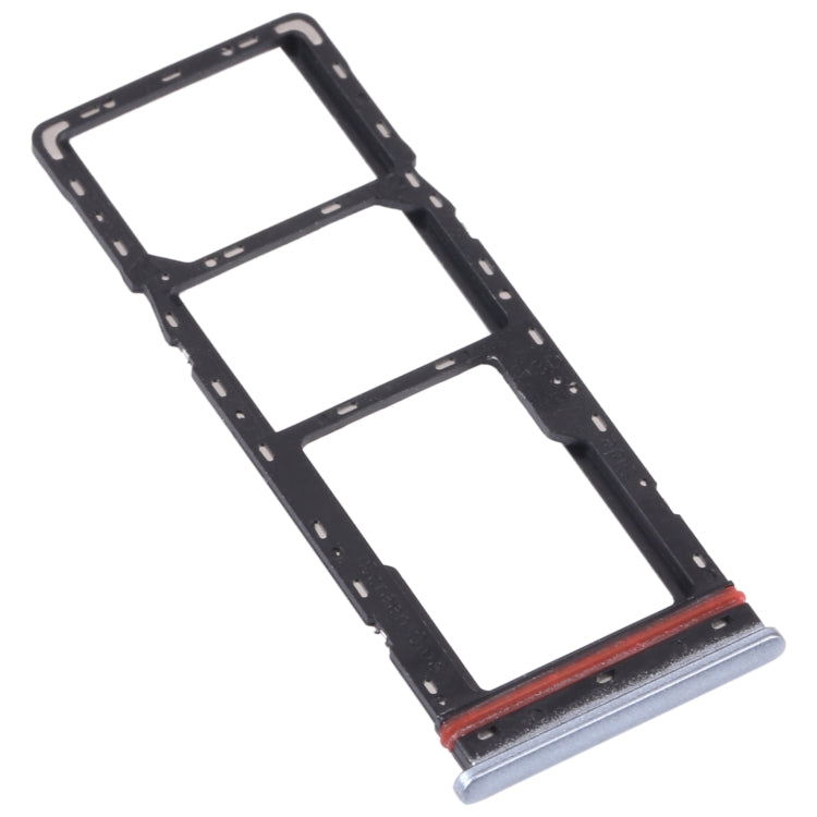 For Tecno Spark 7 KF6 SIM Card Tray + SIM Card Tray + Micro SD Card Tray (Silver) - Card Tray by buy2fix | Online Shopping UK | buy2fix