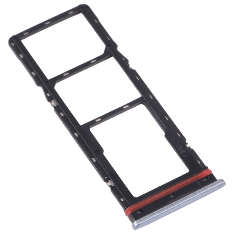 For Tecno Spark 7 KF6 SIM Card Tray + SIM Card Tray + Micro SD Card Tray (Silver) - Card Tray by buy2fix | Online Shopping UK | buy2fix