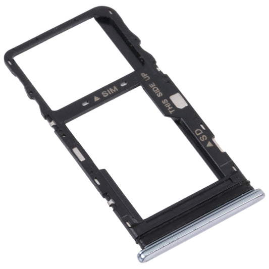 Original SIM Card Tray + Micro SD Card Tray for TCL 10L/10 Lite T770H T770B(Silver) - For TCL by buy2fix | Online Shopping UK | buy2fix