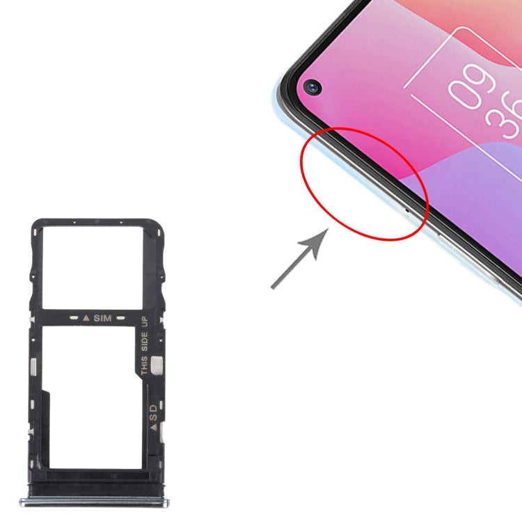 Original SIM Card Tray + Micro SD Card Tray for TCL 10L/10 Lite T770H T770B(Silver) - For TCL by buy2fix | Online Shopping UK | buy2fix