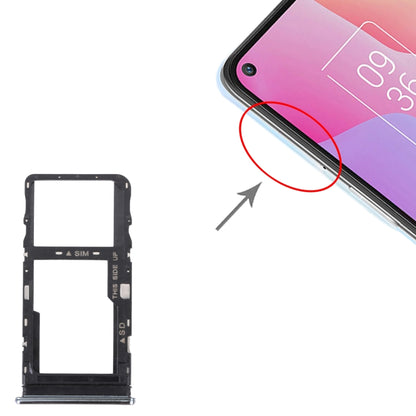 Original SIM Card Tray + Micro SD Card Tray for TCL 10L/10 Lite T770H T770B(Silver) - For TCL by buy2fix | Online Shopping UK | buy2fix