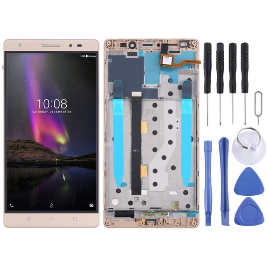 LCD-Bildschirm und Digitizer-Vollmontage mit Rahmen für Lenovo Phab2 Plus PB2-670N PB2-670M PB2-670Y (Gold)