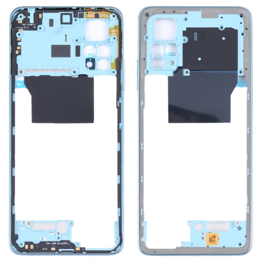 Plaque de lunette de cadre central d'origine pour Xiaomi Redmi Note 11 Pro 4G 2201116TG 2201116TI (bleu bébé)