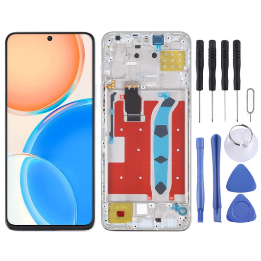 Original LCD Screen for Honor X8 Digitizer Full Assembly with Frame(Silver) - LCD Screen by buy2fix | Online Shopping UK | buy2fix