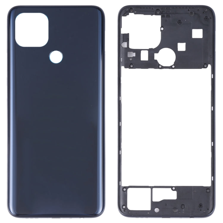 For OPPO A15/A15S/A35 Battery Back Cover with Middle Frame (Black) - Back Cover by buy2fix | Online Shopping UK | buy2fix