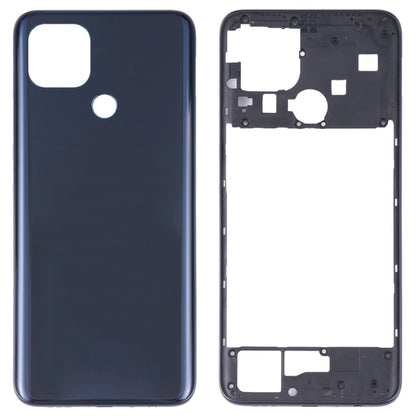 For OPPO A15/A15S/A35 Battery Back Cover with Middle Frame (Black) - Back Cover by buy2fix | Online Shopping UK | buy2fix