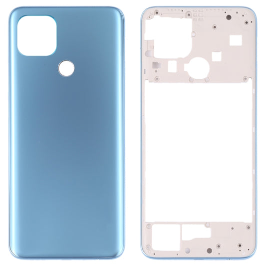 For OPPO A15/A15S/A35 Battery Back Cover with Middle Frame (Blue) - Back Cover by buy2fix | Online Shopping UK | buy2fix