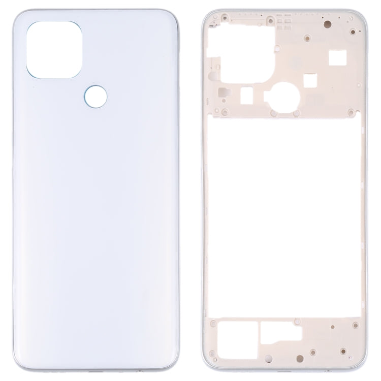 For OPPO A15/A15S/A35 Battery Back Cover with Middle Frame (White) - Back Cover by buy2fix | Online Shopping UK | buy2fix