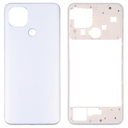 For OPPO A15/A15S/A35 Battery Back Cover with Middle Frame (White) - Back Cover by buy2fix | Online Shopping UK | buy2fix