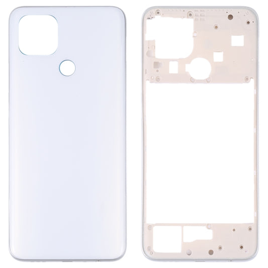 For OPPO A15/A15S/A35 Battery Back Cover with Middle Frame (White) - Back Cover by buy2fix | Online Shopping UK | buy2fix