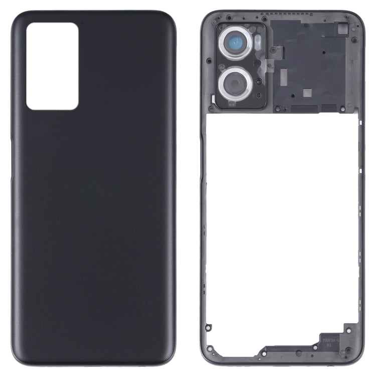 For OPPO A36/A76 Battery Back Cover with Middle Frame (Black) - Back Cover by buy2fix | Online Shopping UK | buy2fix
