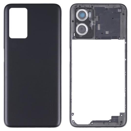For OPPO A36/A76 Battery Back Cover with Middle Frame (Black) - Back Cover by buy2fix | Online Shopping UK | buy2fix