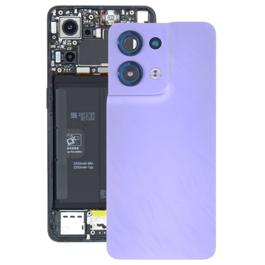 For OPPO Reno8 Original Battery Back Cover with Camera Lens Cover(Purple) - Back Cover by buy2fix | Online Shopping UK | buy2fix