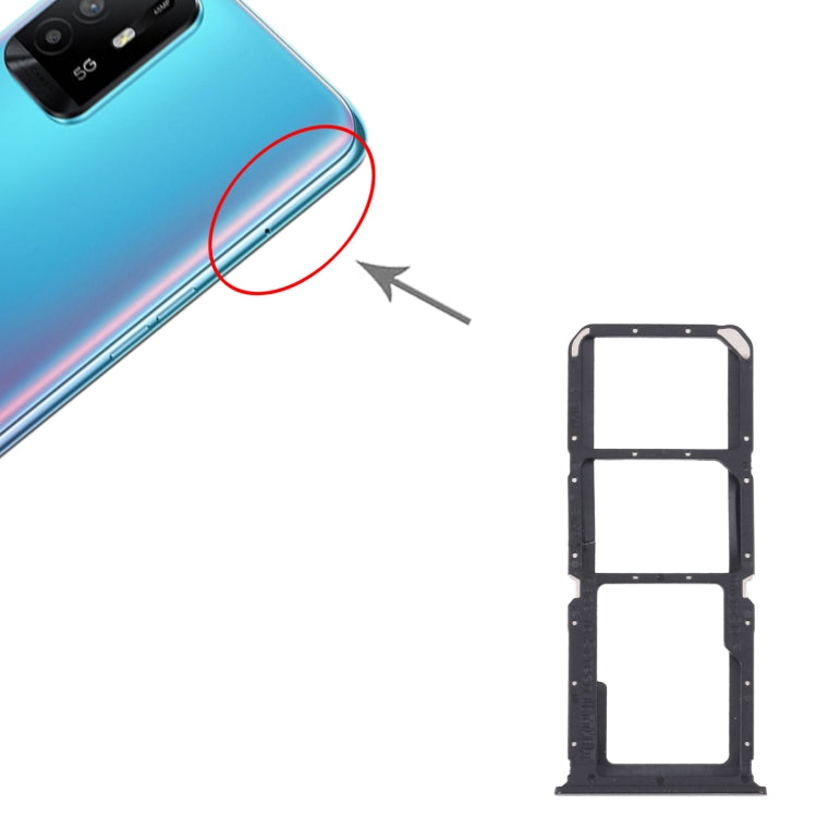 For OPPO A95 4G/Reno6 Lite  SIM Card Tray + SIM Card Tray + Micro SD Card Tray (Black) - Card Tray by buy2fix | Online Shopping UK | buy2fix