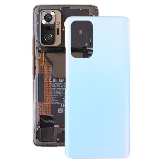 Glass Battery Back Cover for Xiaomi Redmi Note 10 Pro/Redmi Note 10 Pro Max/Redmi Note 10 Pro India(Blue) - Back Cover by buy2fix | Online Shopping UK | buy2fix
