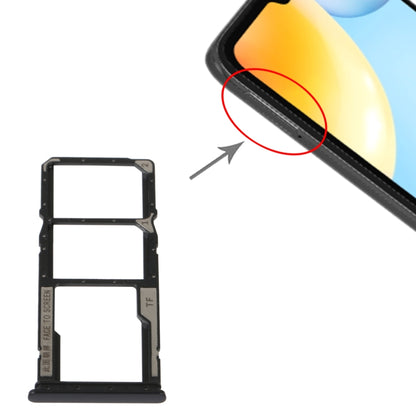 SIM Card Tray + SIM Card Tray + Micro SD Card Tray For Xiaomi Redmi 10C/Redmi 10 India/Poco C40(Black) - Card Tray by buy2fix | Online Shopping UK | buy2fix