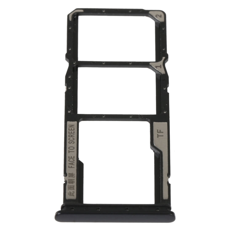 SIM Card Tray + SIM Card Tray + Micro SD Card Tray For Xiaomi Redmi 10A (Black) - Card Tray by buy2fix | Online Shopping UK | buy2fix