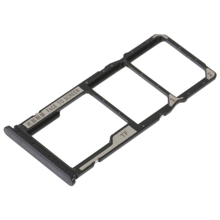 SIM Card Tray + SIM Card Tray + Micro SD Card Tray For Xiaomi Redmi 10A (Black) - Card Tray by buy2fix | Online Shopping UK | buy2fix
