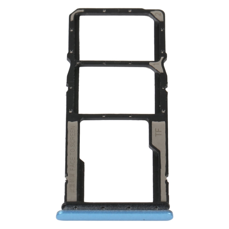 SIM Card Tray + SIM Card Tray + Micro SD Card Tray For Xiaomi Redmi 10A (Blue) - Card Tray by buy2fix | Online Shopping UK | buy2fix