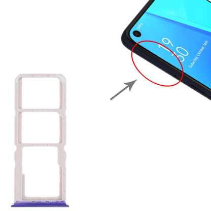 For OPPO A52 4G SIM Card Tray + SIM Card Tray + Micro SD Card Tray (Blue) - Card Tray by buy2fix | Online Shopping UK | buy2fix