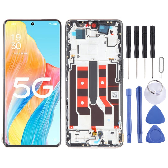 Écran LCD d'origine pour ensemble complet de numériseur OPPO A1 Pro avec cadre (or)