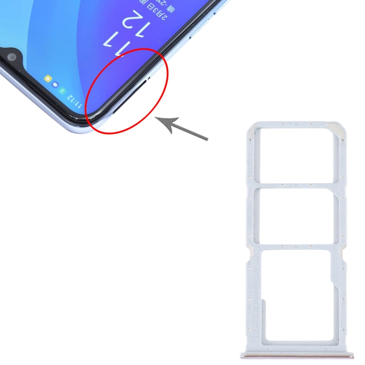 For OPPO A55 5G / A53S 5G SIM Card Tray + SIM Card Tray + Micro SD Card Tray (Gold) - Card Tray by buy2fix | Online Shopping UK | buy2fix