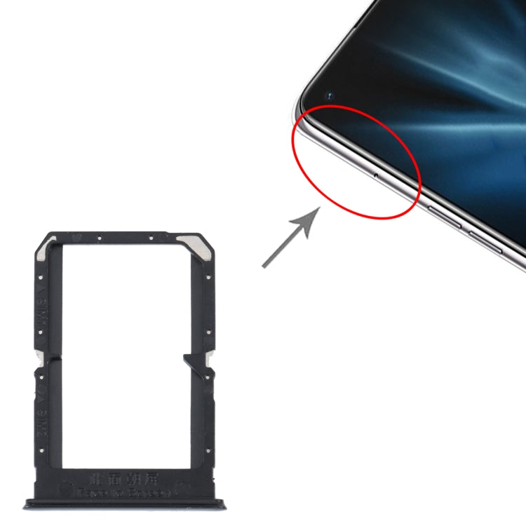 For OPPO K9 SIM Card Tray + SIM Card Tray (Black) - Card Tray by buy2fix | Online Shopping UK | buy2fix