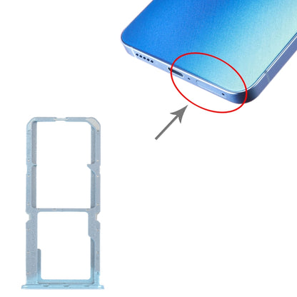 For OPPO Reno7 Z 5G / Reno7 Lite / Reno8 Lite / F21 Pro 5G SIM Card Tray + SIM Card Tray + Micro SD Card Tray (Blue) - Card Tray by buy2fix | Online Shopping UK | buy2fix