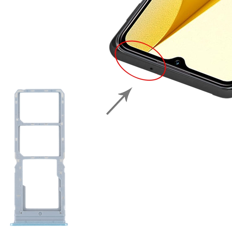 For vivo Y16 SIM Card Tray + SIM Card Tray + Micro SD Card Tray (Blue) - Card Tray by buy2fix | Online Shopping UK | buy2fix