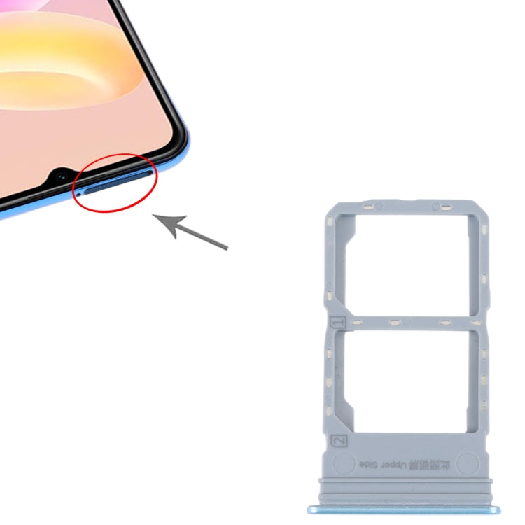 For vivo Y55S 5G SIM Card Tray + SIM Card Tray (Blue) - Card Tray by buy2fix | Online Shopping UK | buy2fix