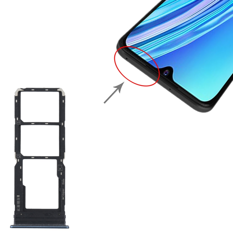 For vivo Y21 2021 / Y21S / Y21T / Y21T India SIM Card Tray + SIM Card Tray + Micro SD Card Tray (Dark Blue) - Card Tray by buy2fix | Online Shopping UK | buy2fix