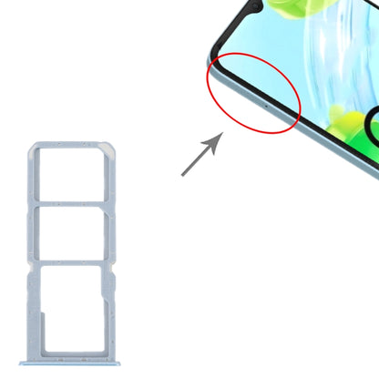 For Realme C30 SIM Card Tray + SIM Card Tray + Micro SD Card Tray (Blue) - Card Tray by buy2fix | Online Shopping UK | buy2fix