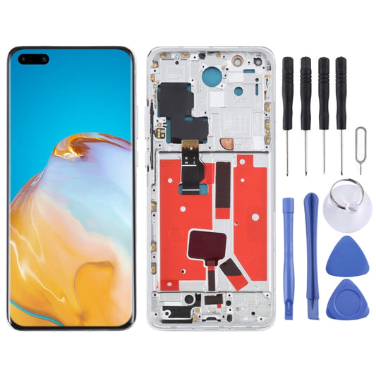Original LCD Screen For Huawei P40 Pro Digitizer Full Assembly with Frame (Silver) - LCD Screen by buy2fix | Online Shopping UK | buy2fix
