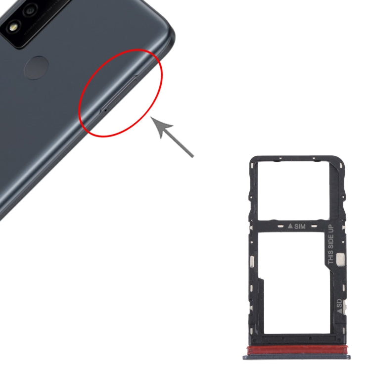 For TCL 30 V 5G Original SIM Card Tray + Micro SD Card Tray(Black) - For TCL by buy2fix | Online Shopping UK | buy2fix