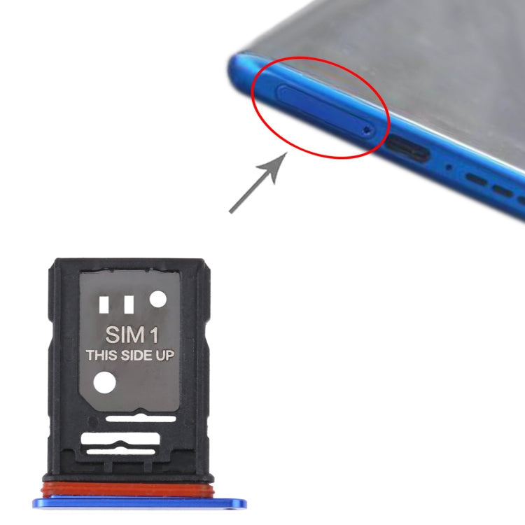 For TCL 10 Plus Original SIM Card Tray + SIM / Micro SD Card Tray(Blue) - For TCL by buy2fix | Online Shopping UK | buy2fix