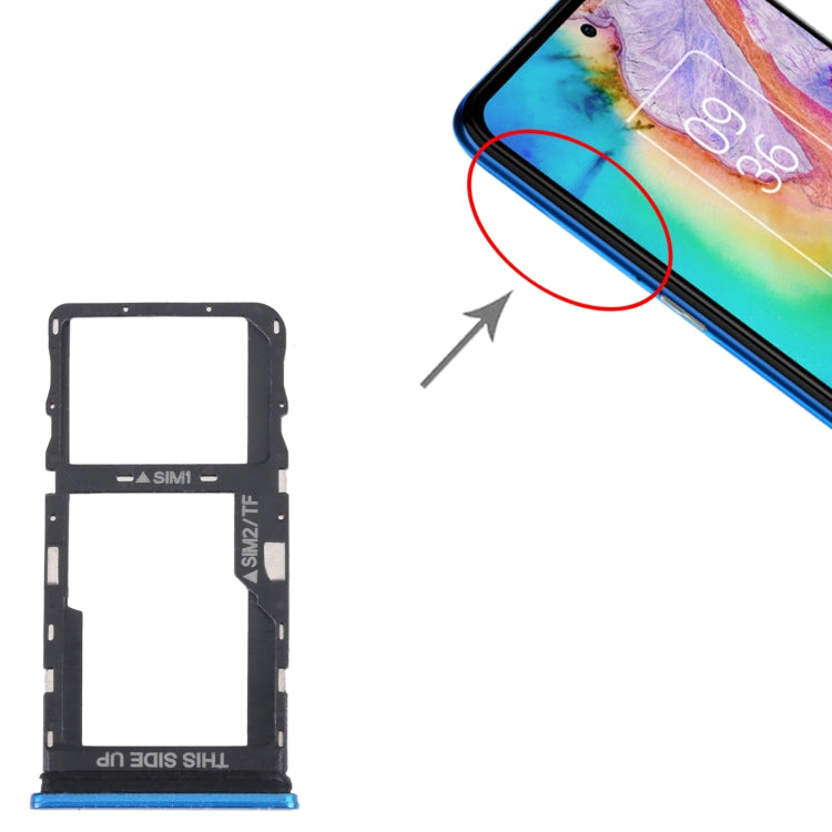 For TCL 20 5G Original SIM Card Tray + SIM / Micro SD Card Tray(Blue) - For TCL by buy2fix | Online Shopping UK | buy2fix