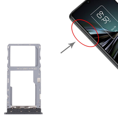 For TCL 20 XE Original SIM Card Tray + Micro SD Card Tray(Black) - For TCL by buy2fix | Online Shopping UK | buy2fix