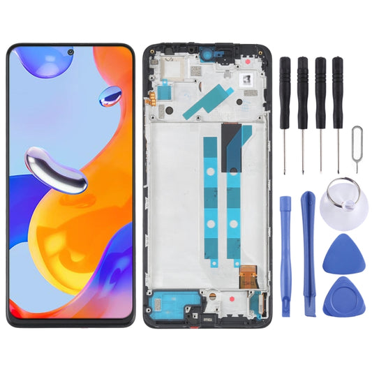 Original AMOLED LCD Screen For Xiaomi Redmi Note 11 Pro 4G / Redmi Note 11E Pro 5G / Poco X4 Pro 5G / Redmi Note 11 Pro+ 5G India Digitizer Full Assembly with Frame - LCD Screen by buy2fix | Online Shopping UK | buy2fix