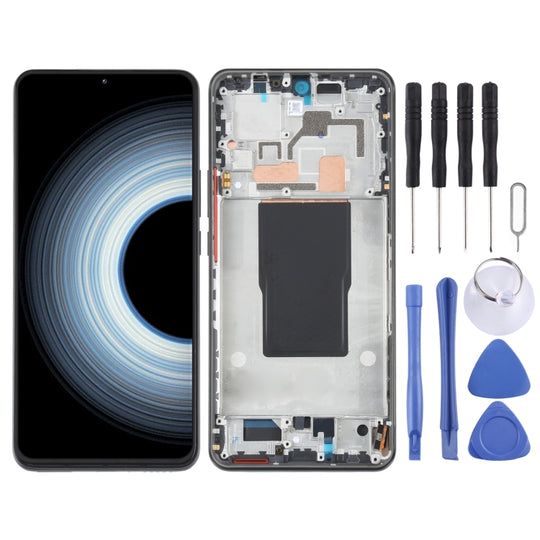 Écran LCD AMOLED d'origine pour Xiaomi Redmi K50 Ultra / 12T / 12T Pro, assemblage complet avec cadre (noir)