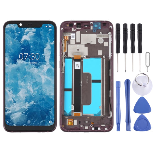 OEM LCD Screen For Nokia X7 / 8.1 / 7.1 Plus Digitizer Full Assembly with Frame(Purple) - LCD Screen by buy2fix | Online Shopping UK | buy2fix
