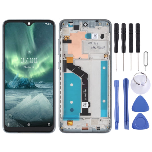 Original LCD Screen For Nokia 7.2 / 6.2 Digitizer Full Assembly with Frame(Silver) - LCD Screen by buy2fix | Online Shopping UK | buy2fix