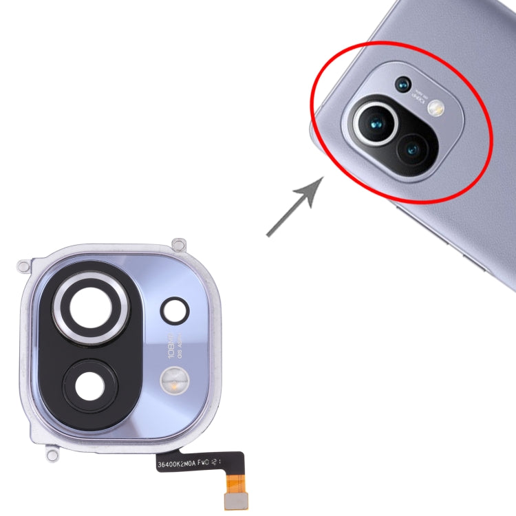For Xiaomi Mi 11 Back Camera Lens Frame (Purple) - Camera by buy2fix | Online Shopping UK | buy2fix