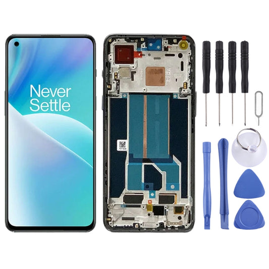 AMOLED LCD Screen for OnePlus Nord 2T CPH2399 CPH2401 Digitizer Full Assembly with Frame (Black) - LCD Screen by buy2fix | Online Shopping UK | buy2fix