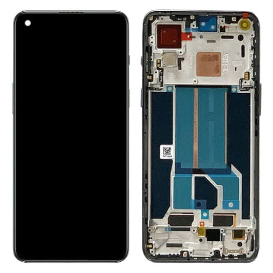 AMOLED LCD Screen for OnePlus Nord 2T CPH2399 CPH2401 Digitizer Full Assembly with Frame (Black) - LCD Screen by buy2fix | Online Shopping UK | buy2fix